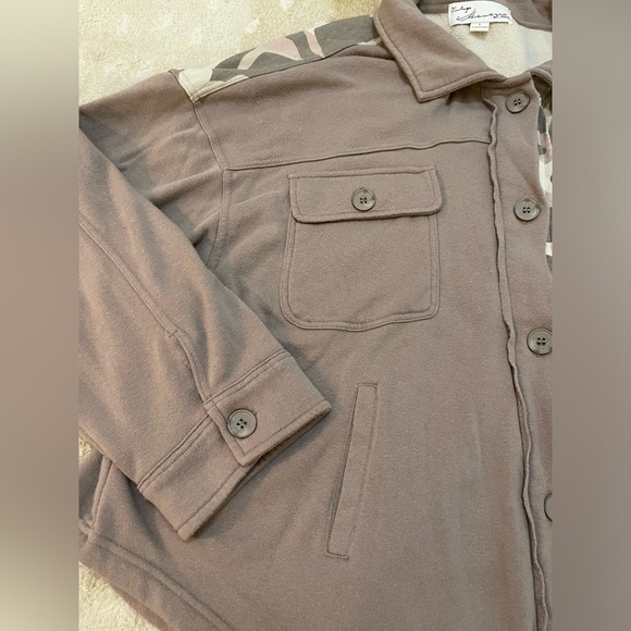 Vintage Havana two tone Colorblock pink camo shacket women’s size large - Picture 4 of 7